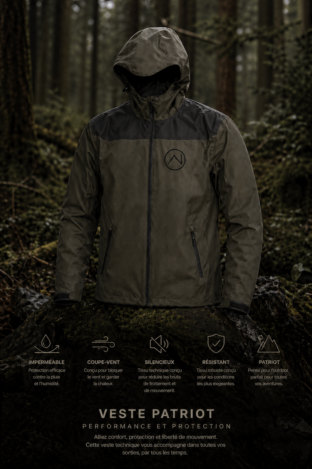 North Back Country Manteau de Pluie Patriot