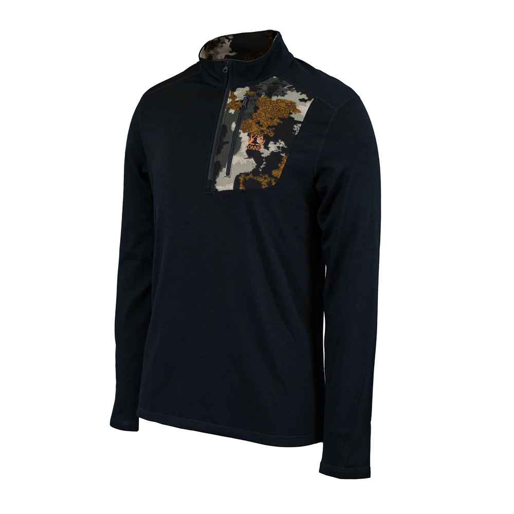 Connec Merino Base Layer Top Black Outvision