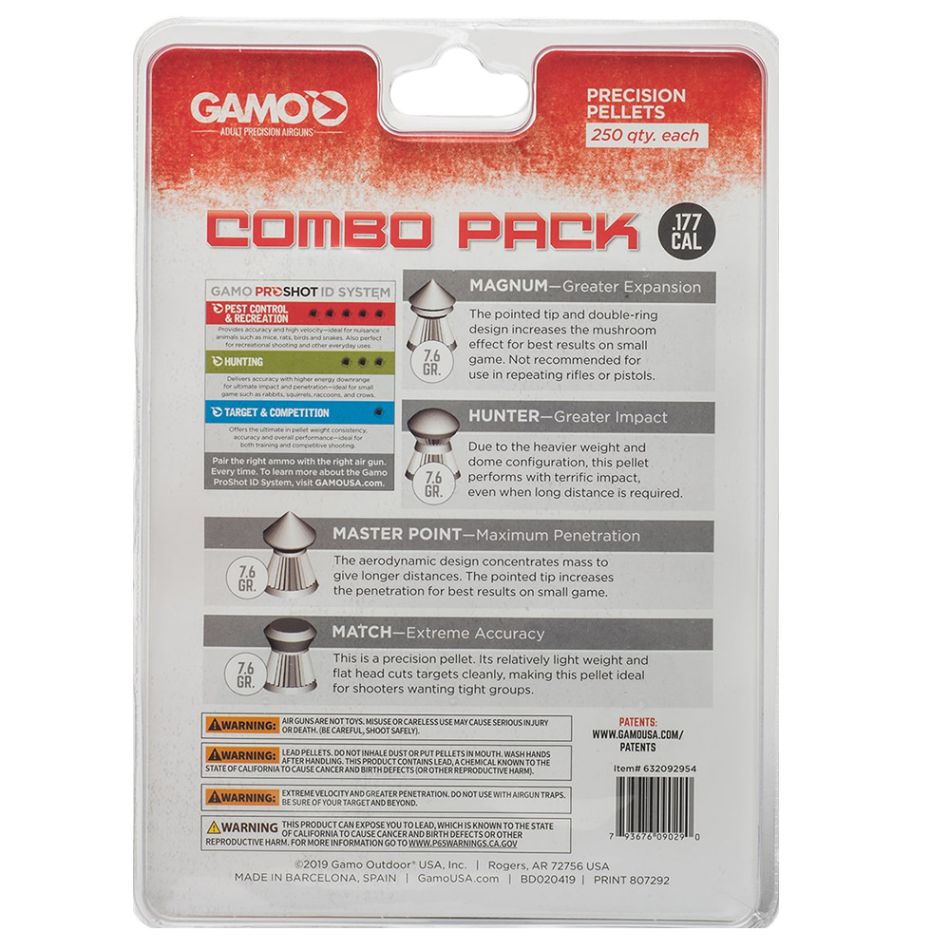 Gamo combo pack 1000 assortissement .177