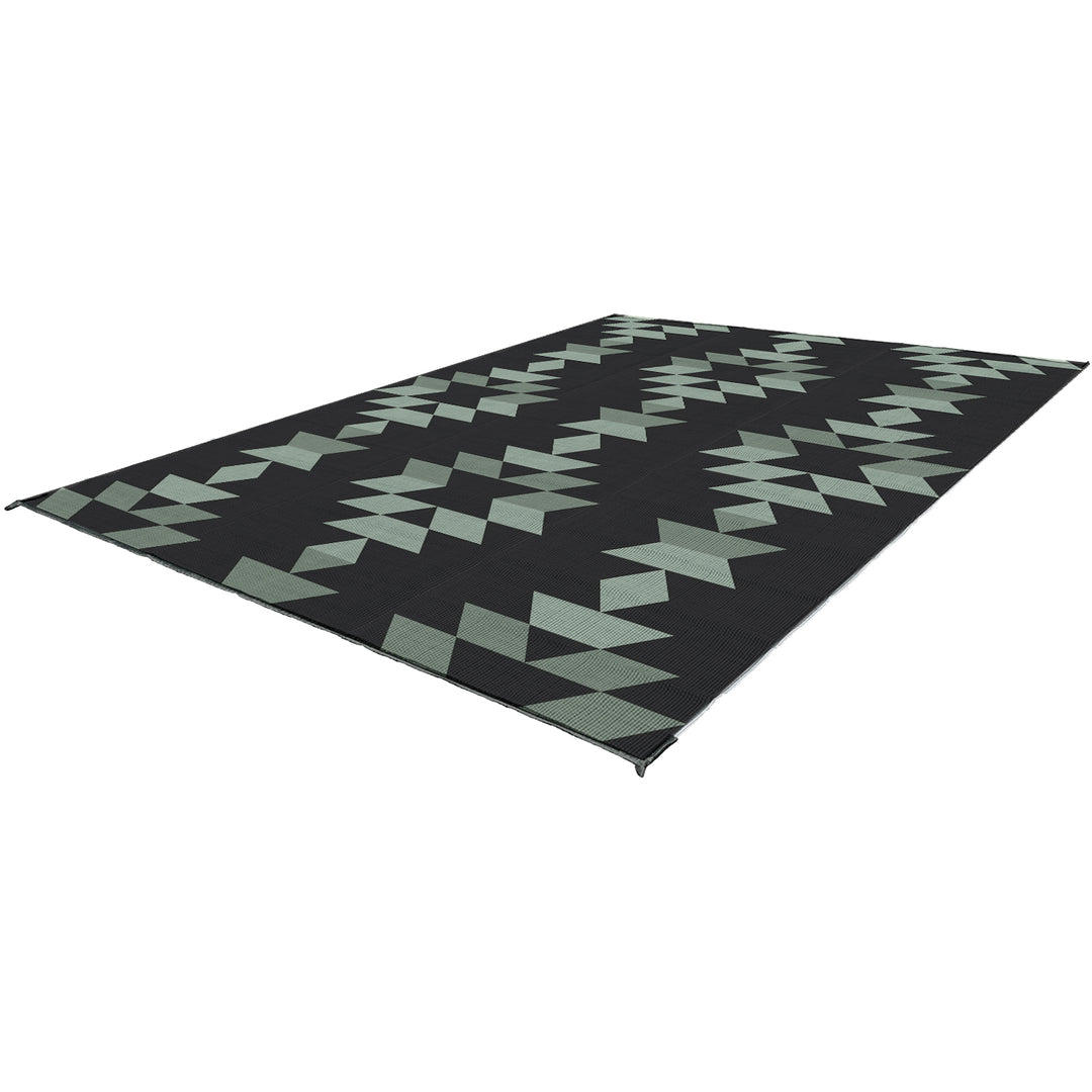 Tapis d'Extérieur - Monterrey Boho 9x9 vert/noir