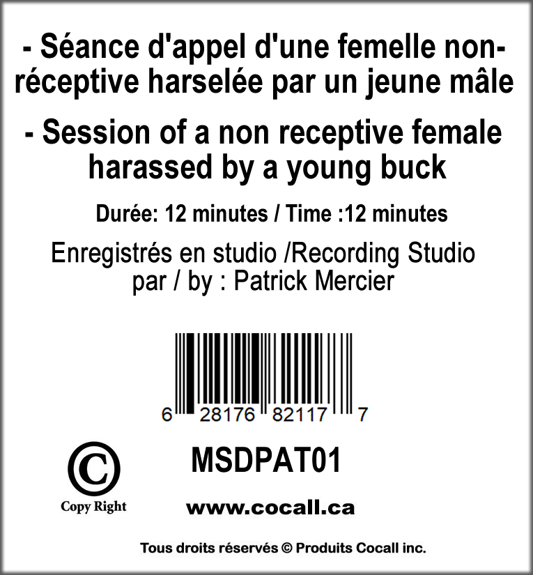 Carte de son - Séance d'appel Patrick Mercier ''Cocall''
